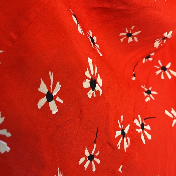 Faithfull the Brand x Anthropologie Riviera Bright Red Floral Wrap Dress XS - Picture 13 of 13